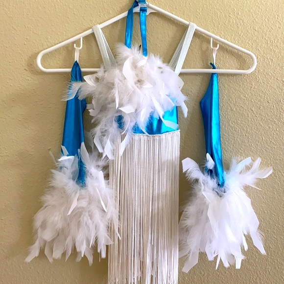Blue and white Broadway costume